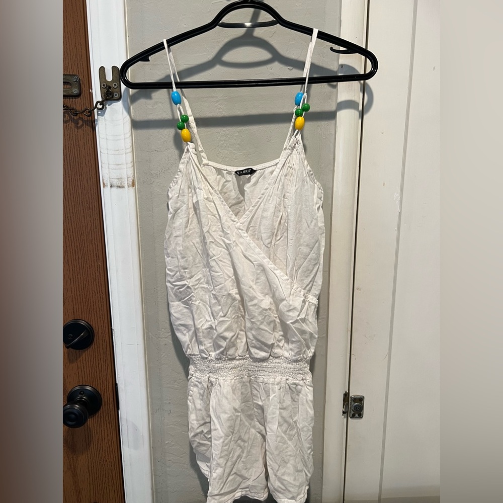 Sabra white short overall, size 36